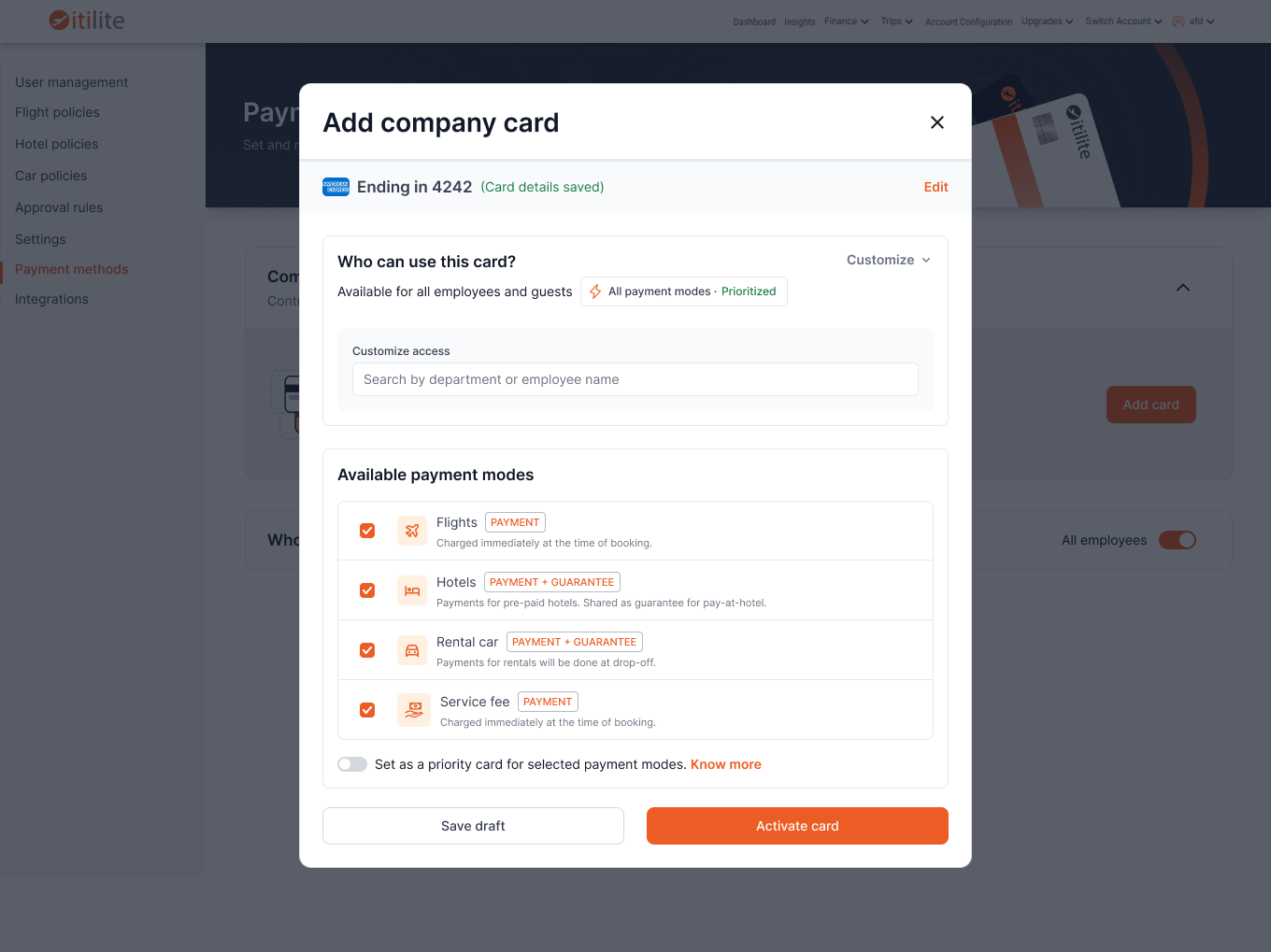Add Company Card Modal
